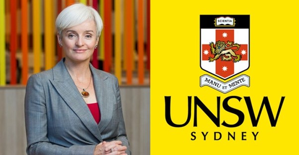 Headshot of Emma Johnston next to the UNSW Sydney logo.