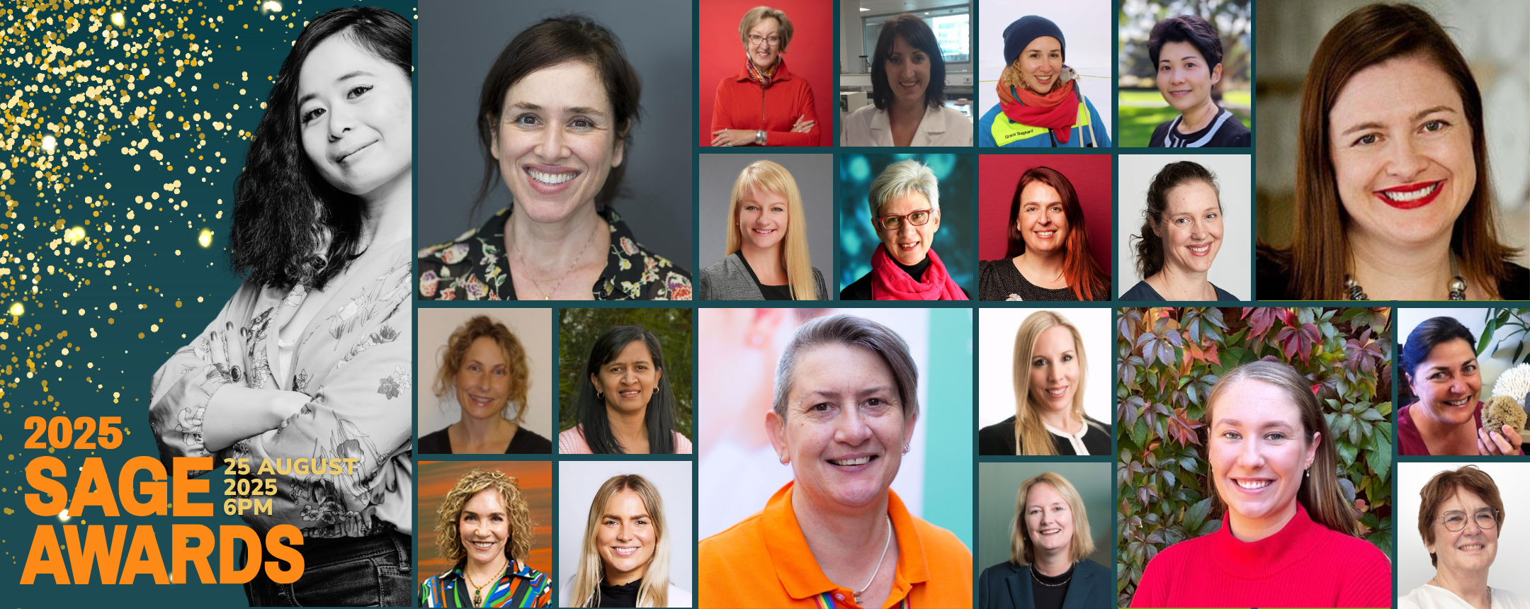 A grid of nominees for the 2025 SAGE Awards